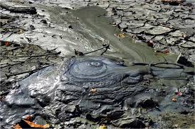 Mud Volcano in Baratang Andaman bubbling mud crater