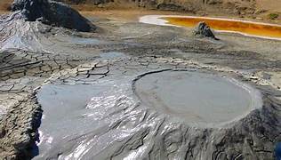 Bubbling mud volcanoes in North Andaman